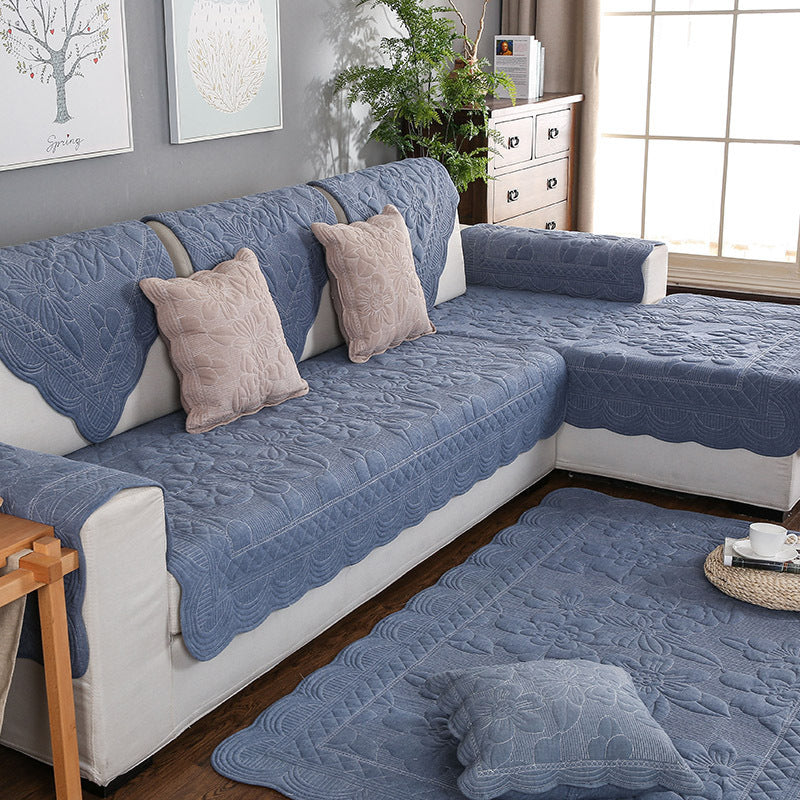 KTX-805331 Comfortable Pure Cotton Minimalist Sofa Cushion - Modern Design in Dark Army Green, Navy Blue, Khaki, Gray, and Black