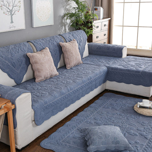 KTX-805331 Comfortable Pure Cotton Minimalist Sofa Cushion - Modern Design in Dark Army Green, Navy Blue, Khaki, Gray, and Black