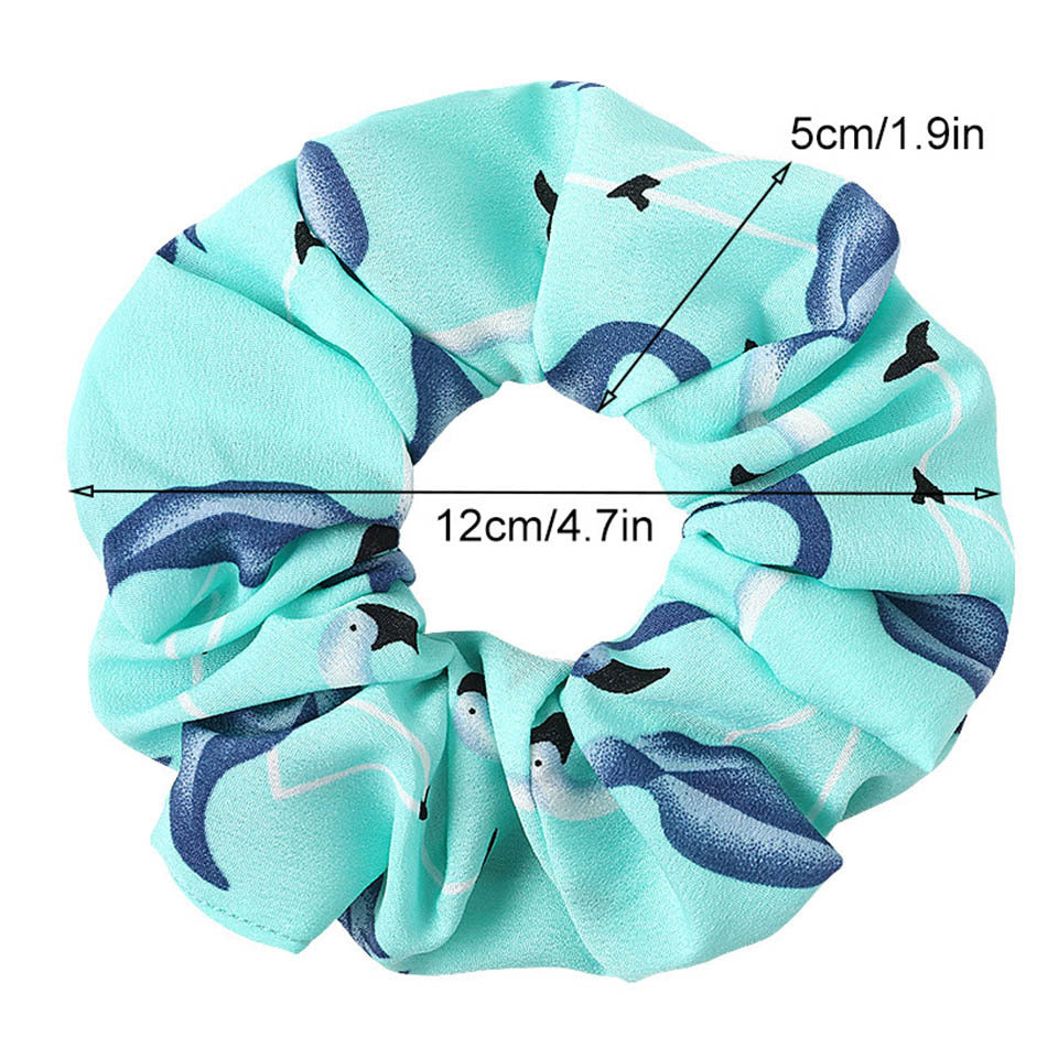 KTX-806419 Chiffon Flower Hair Band with Rubber Band - Bright Floral Accessory