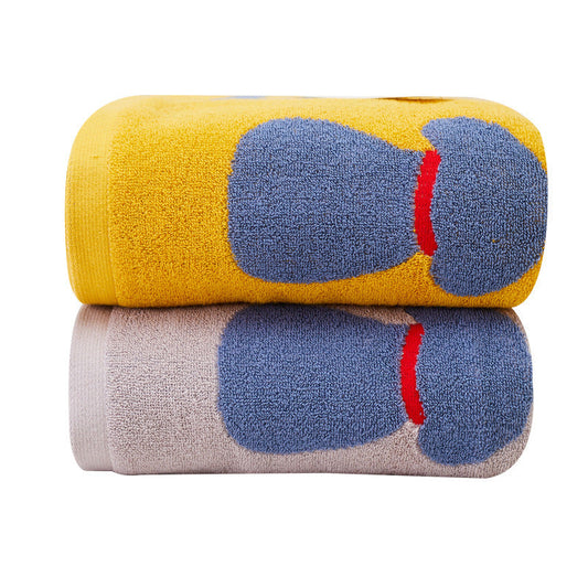 KTX-807059 Large Cotton Bath Towel Collection with Dog and Cat Designs, Absorbent and Soft, Multiple Colors Available
