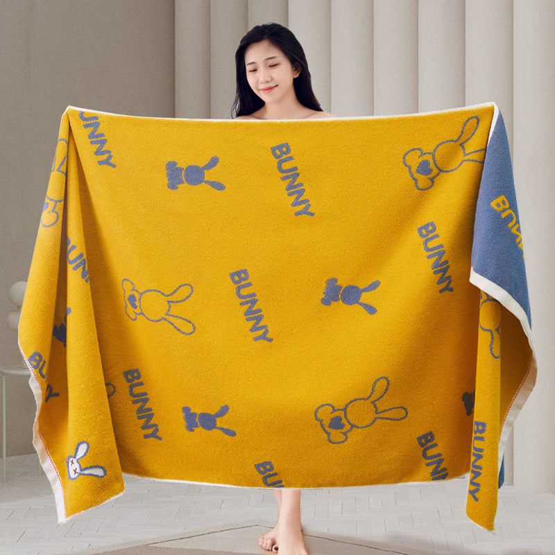 KTX-807059 Large Cotton Bath Towel Collection with Dog and Cat Designs, Absorbent and Soft, Multiple Colors Available