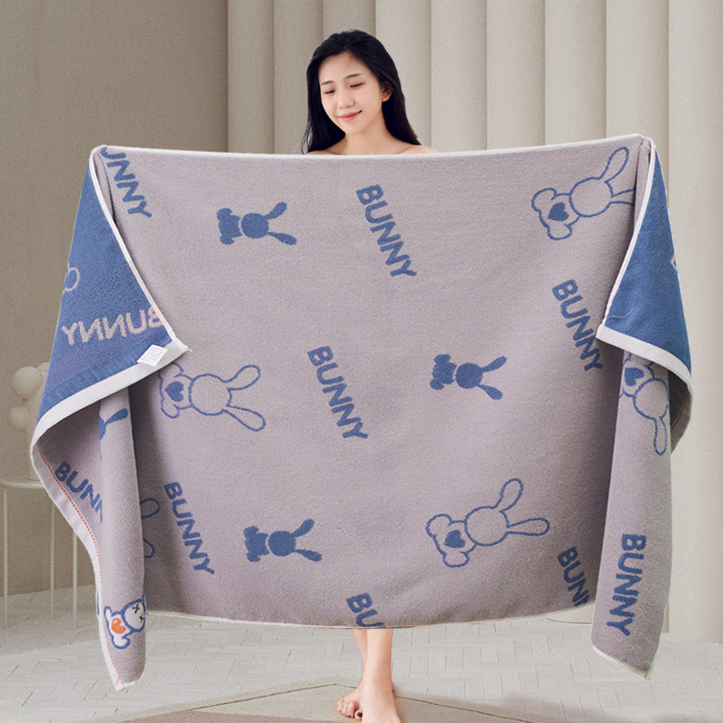 KTX-807059 Large Cotton Bath Towel Collection with Dog and Cat Designs, Absorbent and Soft, Multiple Colors Available