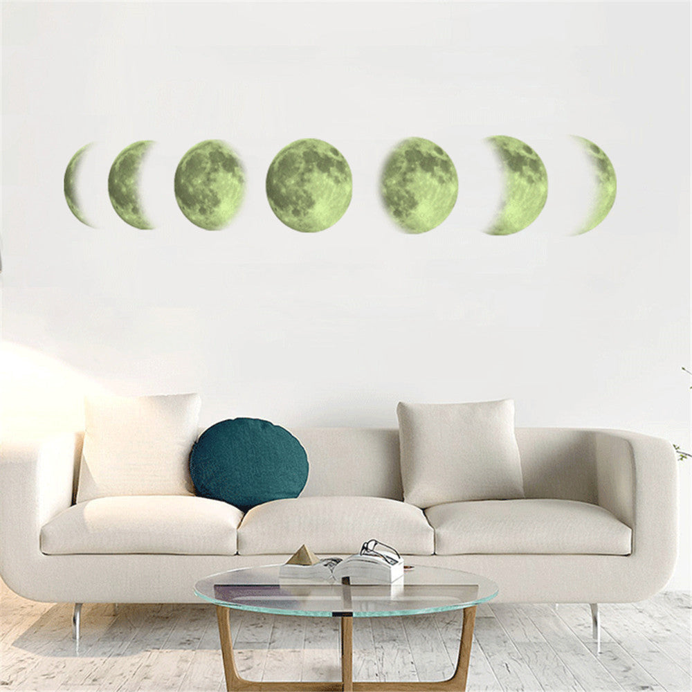 KTX-807571 Luminous Moon Map Wall Stickers for Modern Bedroom Décor