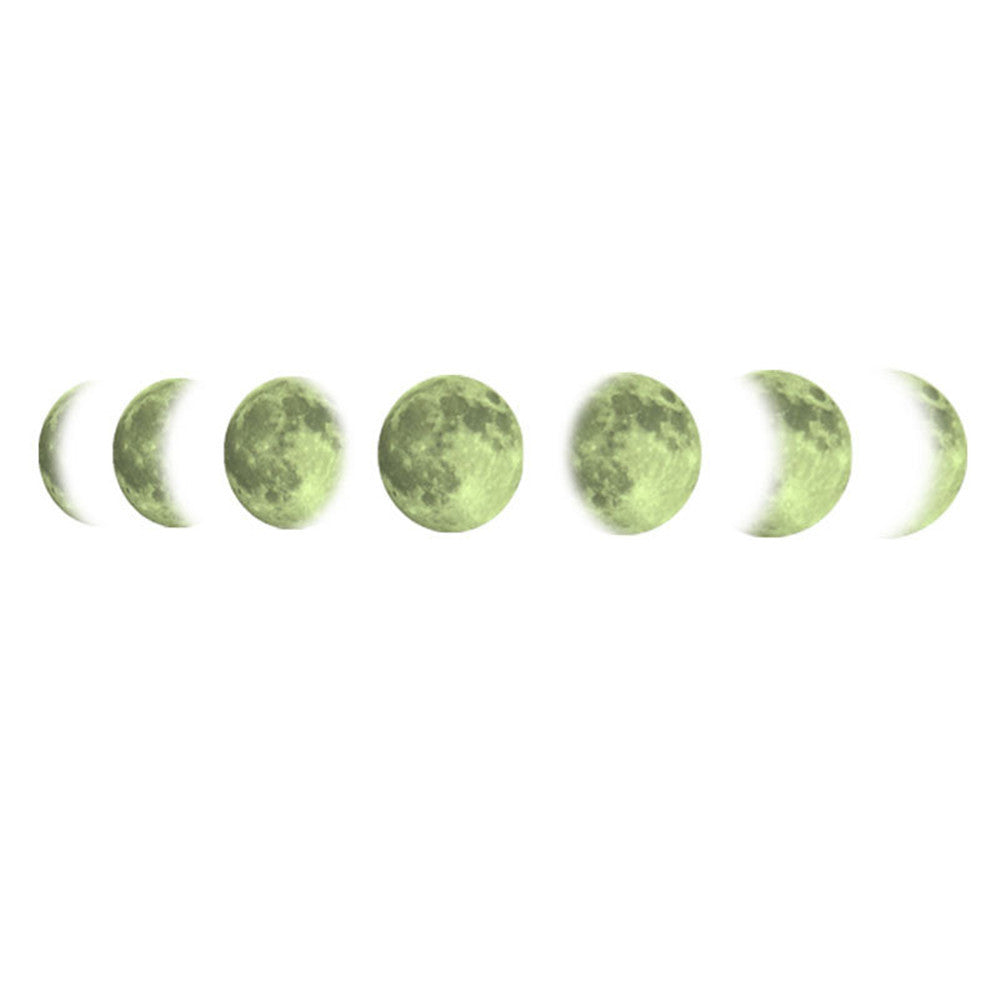 KTX-807571 Luminous Moon Map Wall Stickers for Modern Bedroom Décor