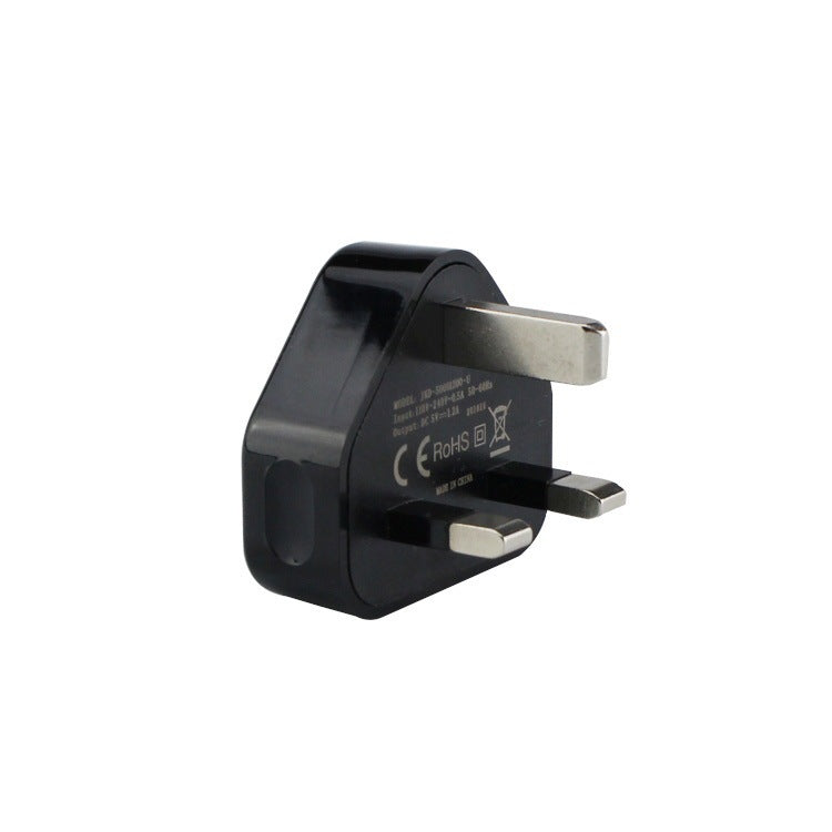 KTX-807699 5V1A British Standard Tripod USB Mobile Phone Charger Adapter, White/Black - Short Circuit & Overcurrent Protection, CE FCC ROHS Certified