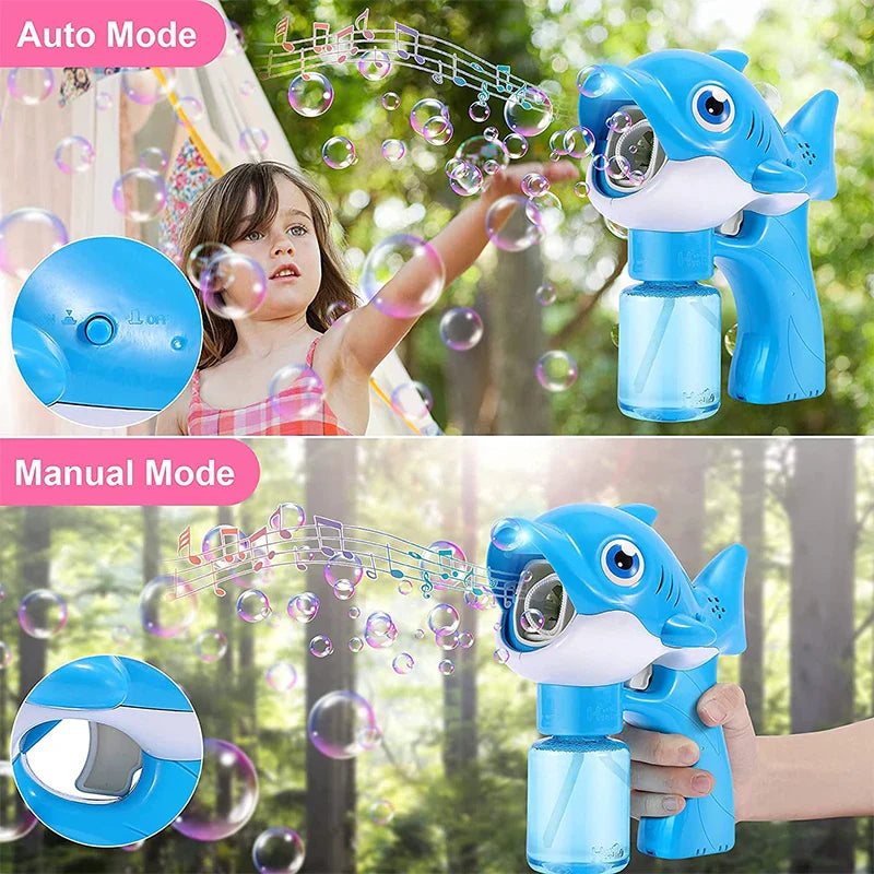 KTX-807891 Big Bubble Cartoon Shark & Dolphin Bubble Machine with Light & Music for Kids