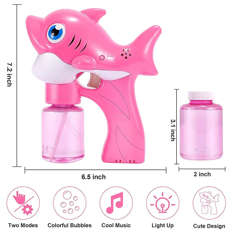 KTX-807891 Big Bubble Cartoon Shark & Dolphin Bubble Machine with Light & Music for Kids