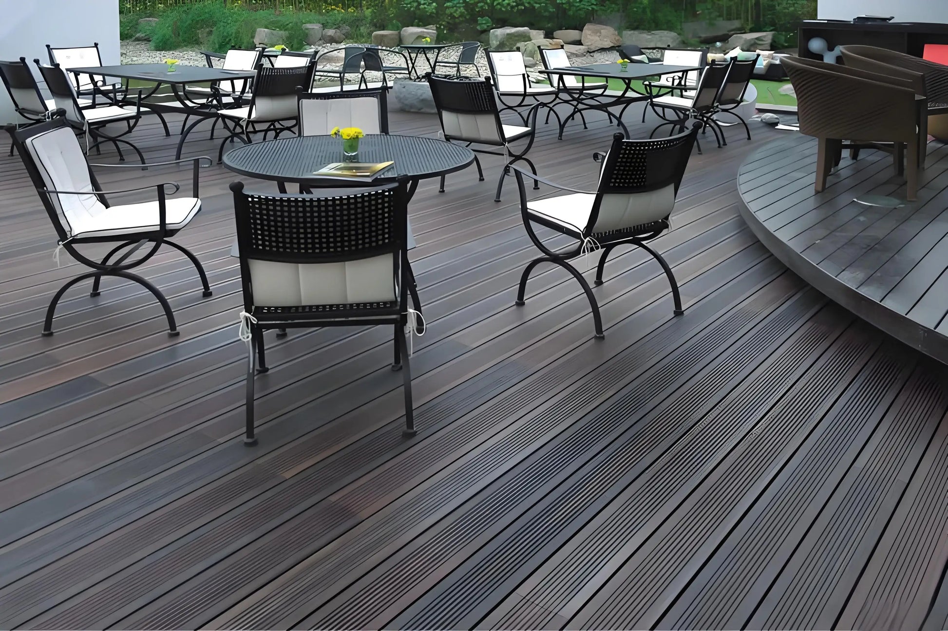 KTX-808147 Durable Composite Wood Plastic Decking for Garden and Courtyard Flooring in Various Colours