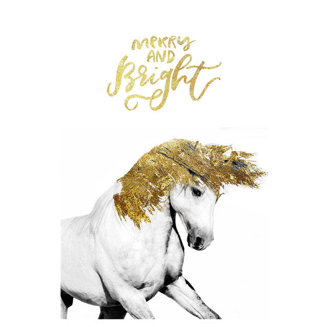 KTX-808723 Galloping Horse Modern Art Canvas Painting - Oil on Non-Woven Fabric, Frameless Design, Various Sizes Available