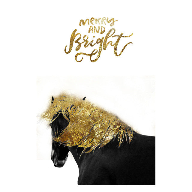 KTX-808723 Galloping Horse Modern Art Canvas Painting - Oil on Non-Woven Fabric, Frameless Design, Various Sizes Available