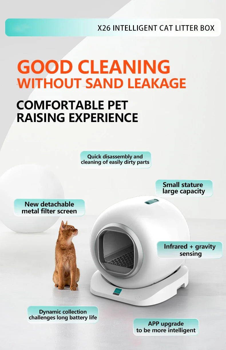 KTX-809235 Smart Self-Cleaning Cat Litter Box for Easy Maintenance - Compatible For Multiple Cats, 9L Capacity