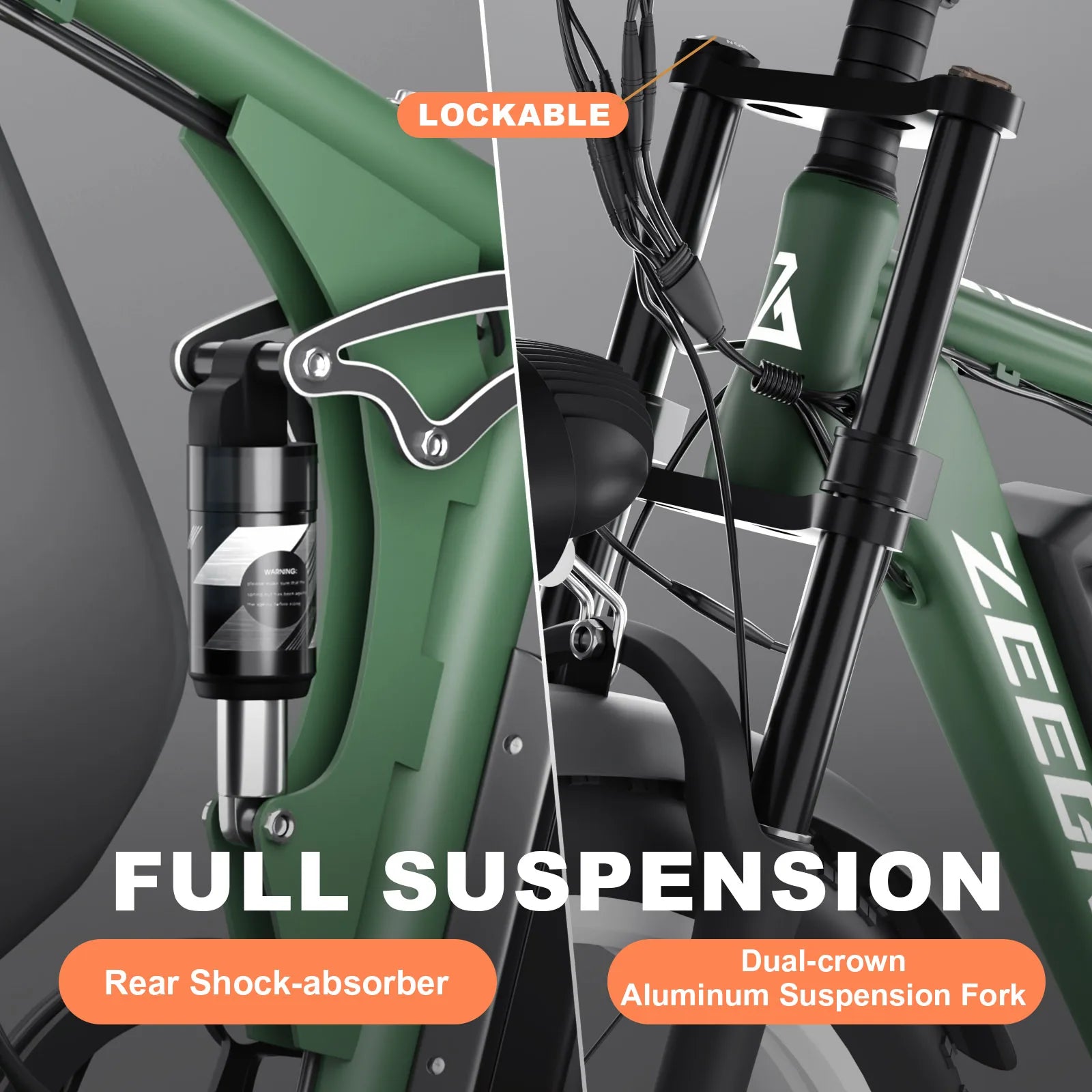 KTX-809491 52V 2000W Electric Mountain Bike with 26" Fat Tires and Hydraulic Disc Brakes