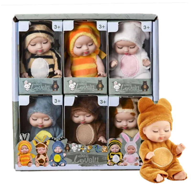 KTX-809619 Interactive Mini Bionic Doll Set - Cute PVC Cartoon Baby Dolls for Kids