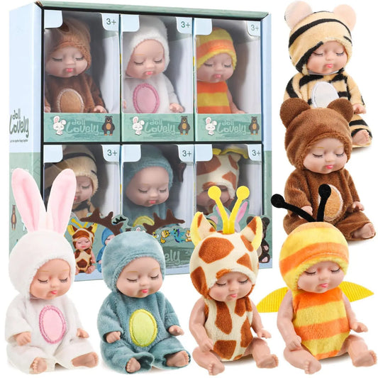 KTX-809619 Interactive Mini Bionic Doll Set - Cute PVC Cartoon Baby Dolls for Kids