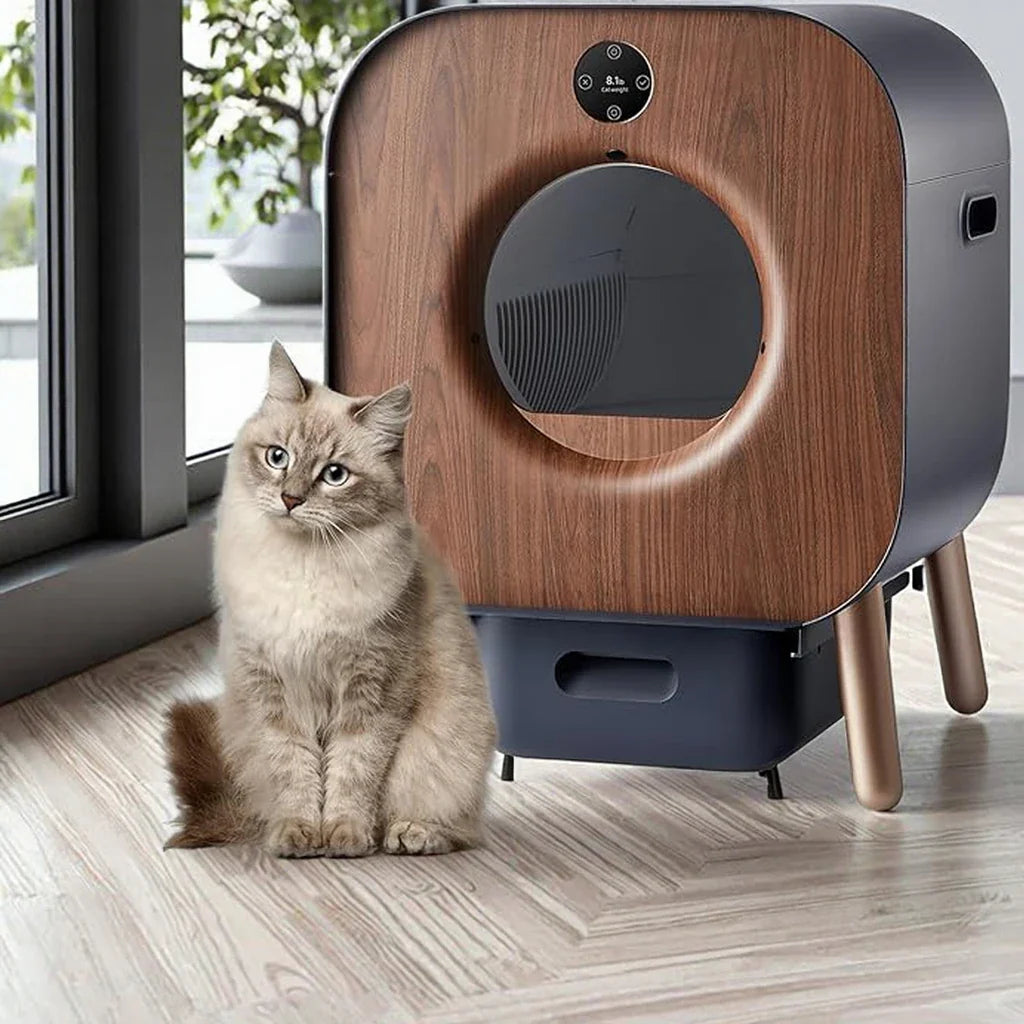 KTX-810387 Smart Wi-Fi Self-Cleaning Cat Litter Box with 65L Capacity and Easy Clean Design