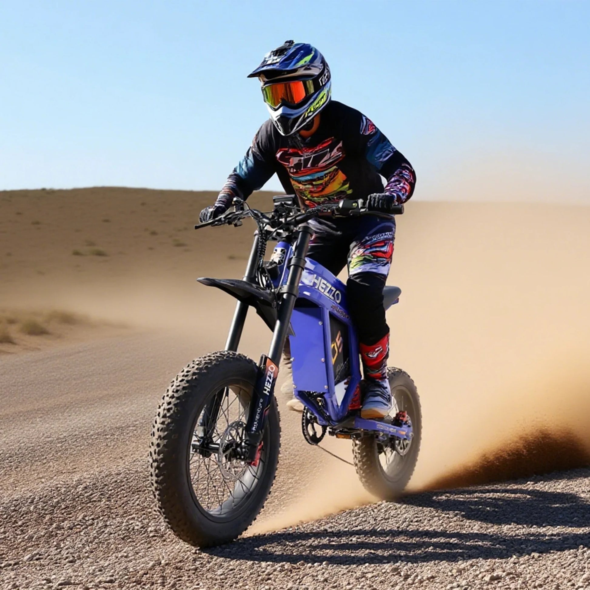 KTX-811027 HEZZO D5 3000W Electric Dirt Bike 60V 30Ah 20-Inch Fat Tire, Max Speed 70KM/H, 120-150Km Range