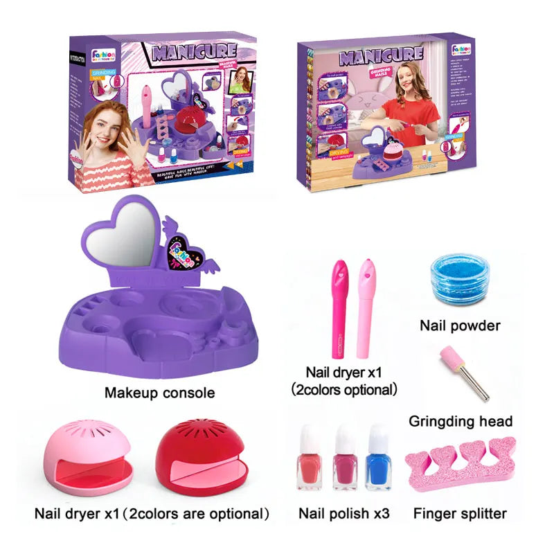 KTX-814227 Kids' DIY Nail Polish Manicure Set - Fashion Makeup Art Kit for Girls Ages 2-14