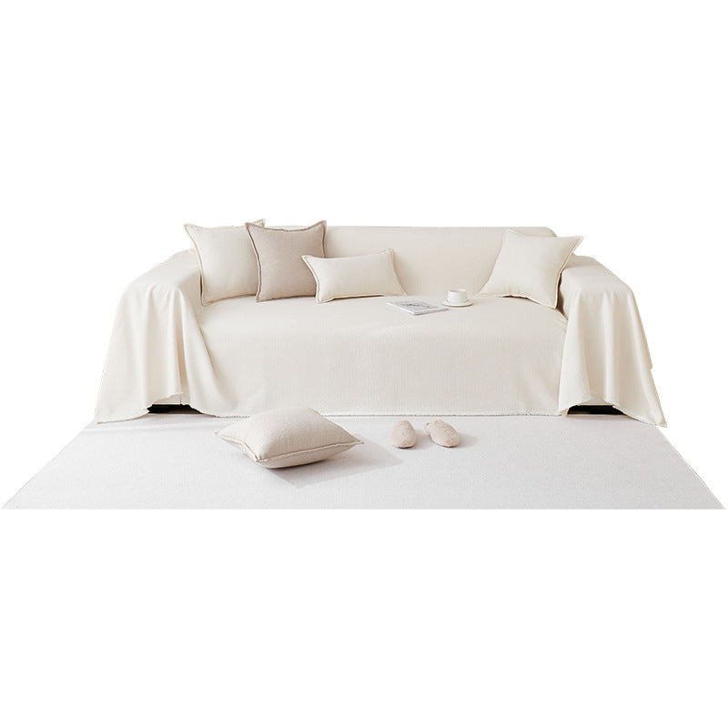 KTX-814227 Teddy Velvet Waterproof Sofa Cover and Pillow Set in Solid Colors