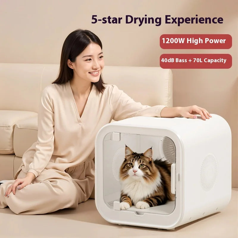 KTX-814803 Automatic Pet Hair Dryer with Soothing Window for Dogs and Cats, Eco-Friendly Plastic Design