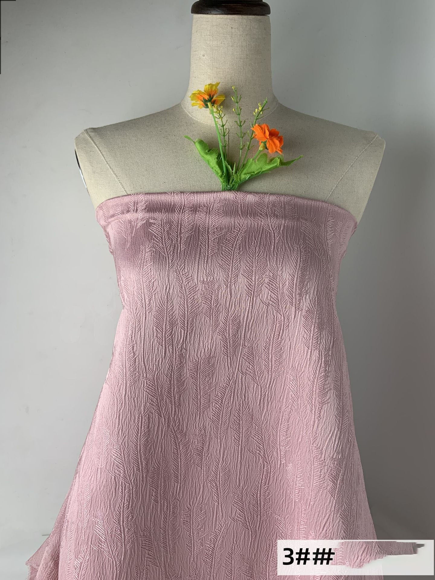 KTX-815379 Wheat Spike Jacquard Skirt Suit Fabric – Embossed Texture Printing, 100% Polyester, 100x145cm