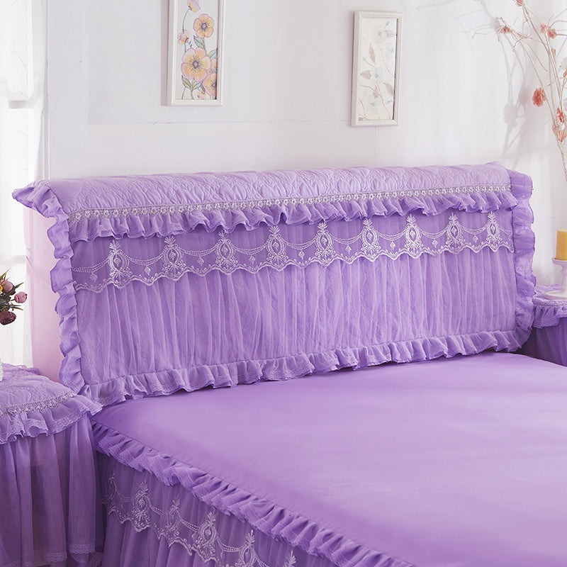 KTX-815507 Korean Princess Quilted Thickened Bed Cover – All-Inclusive Design for Bed Head in Various Colors