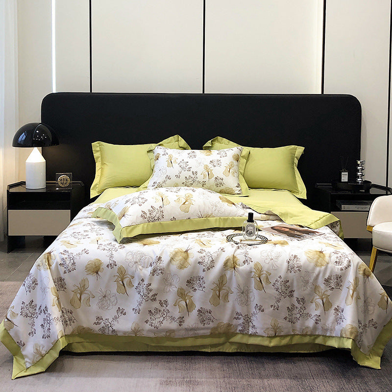 KTX-815699 Summer Duvet Four-Piece Set with Cool Fiber and Washed Silk Finish