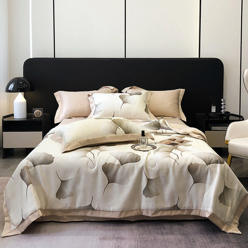 KTX-815699 Summer Duvet Four-Piece Set with Cool Fiber and Washed Silk Finish