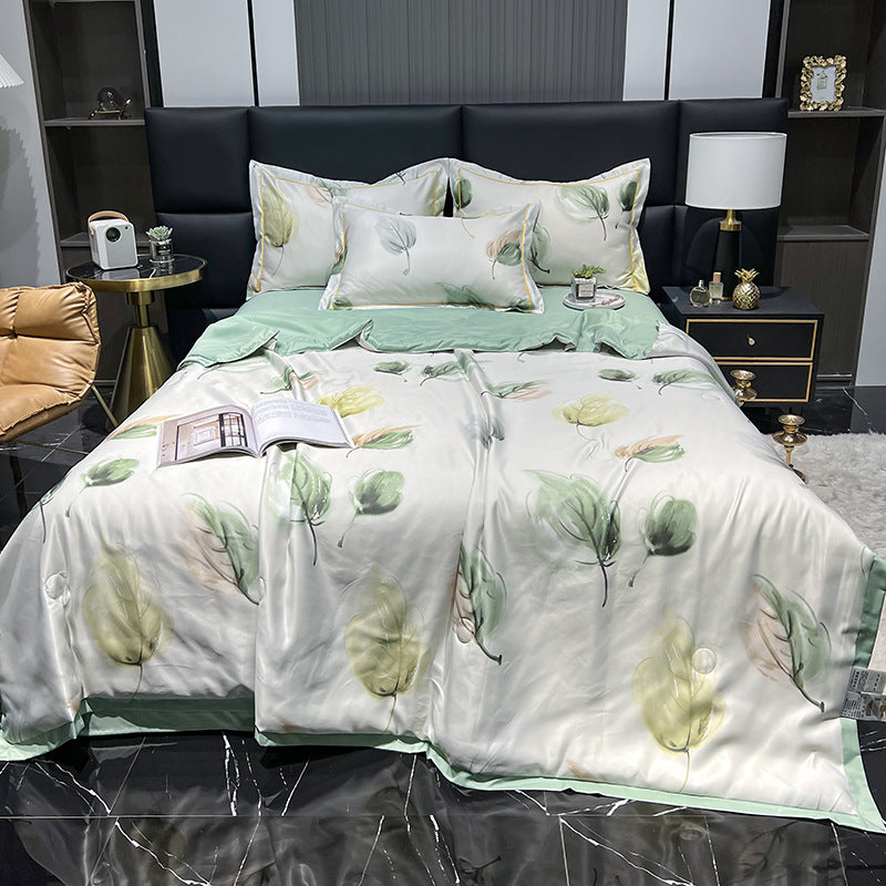 KTX-815699 Summer Duvet Four-Piece Set with Cool Fiber and Washed Silk Finish