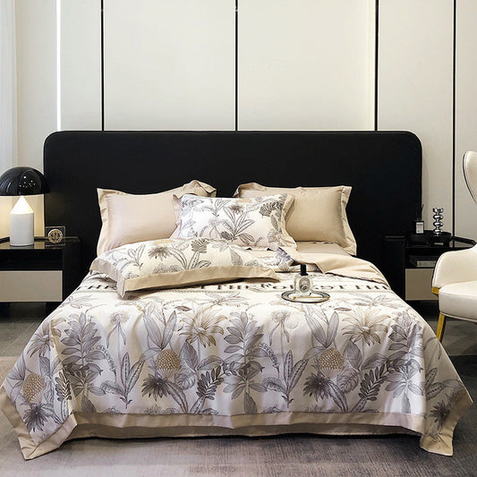 KTX-815699 Summer Duvet Four-Piece Set with Cool Fiber and Washed Silk Finish