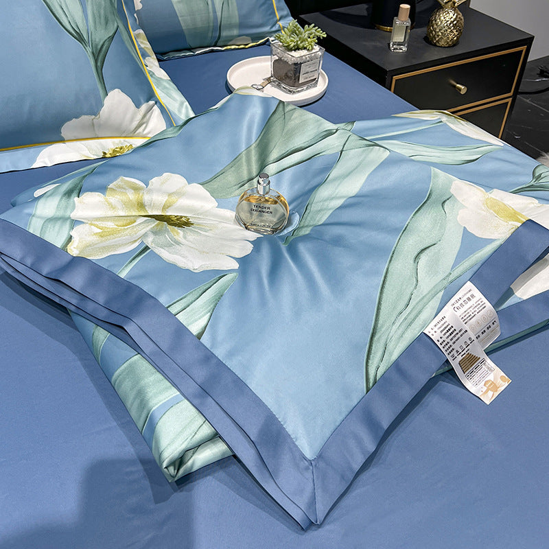 KTX-815699 Summer Duvet Four-Piece Set with Cool Fiber and Washed Silk Finish
