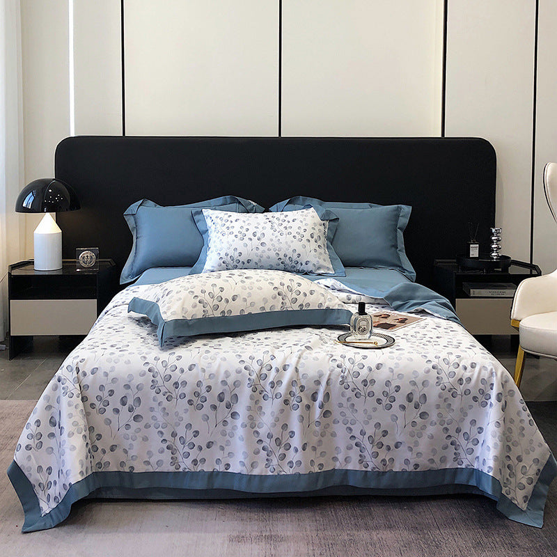 KTX-815699 Summer Duvet Four-Piece Set with Cool Fiber and Washed Silk Finish