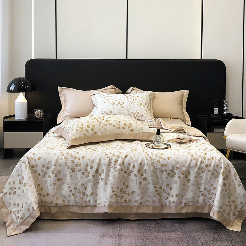 KTX-815699 Summer Duvet Four-Piece Set with Cool Fiber and Washed Silk Finish