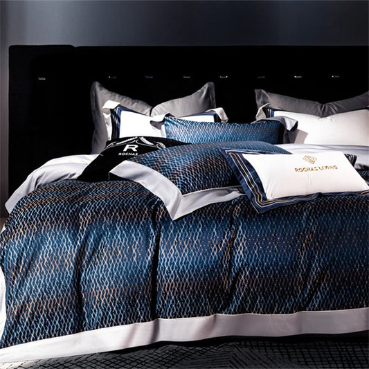 KTX-816019 Long-staple Cotton Jacquard Four-Piece Bedding Set - Available in Multiple Sizes