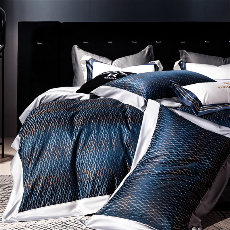 KTX-816019 Long-staple Cotton Jacquard Four-Piece Bedding Set - Available in Multiple Sizes