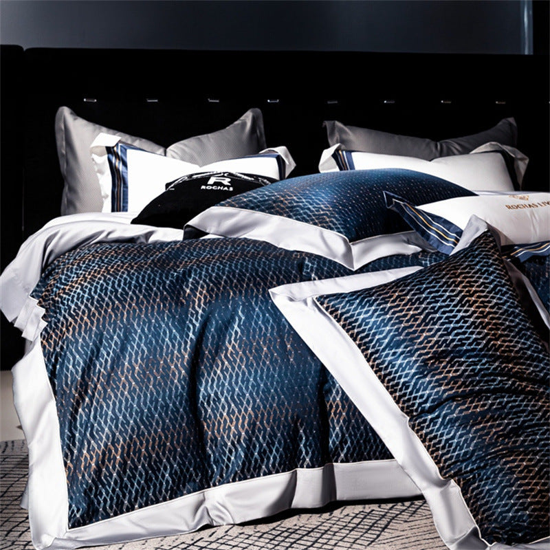 KTX-816019 Long-staple Cotton Jacquard Four-Piece Bedding Set - Available in Multiple Sizes