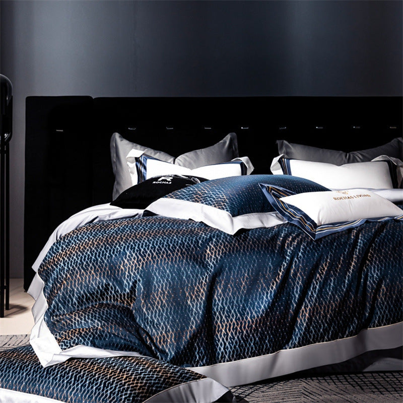 KTX-816019 Long-staple Cotton Jacquard Four-Piece Bedding Set - Available in Multiple Sizes