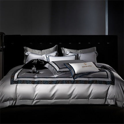 KTX-816019 Long-staple Cotton Jacquard Four-Piece Bedding Set - Available in Multiple Sizes