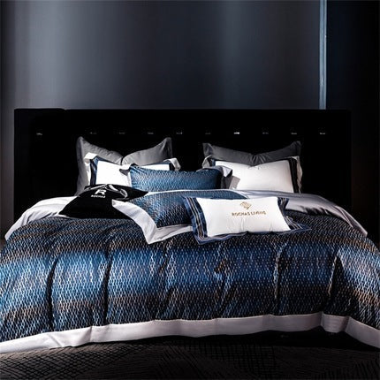 KTX-816019 Long-staple Cotton Jacquard Four-Piece Bedding Set - Available in Multiple Sizes