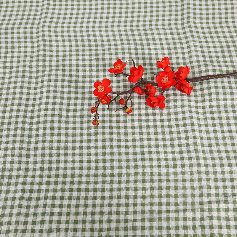 KTX-816531 Cotton Hemp Check Print Stall Tablecloth and Mat - Digital Printing, 150cm Width