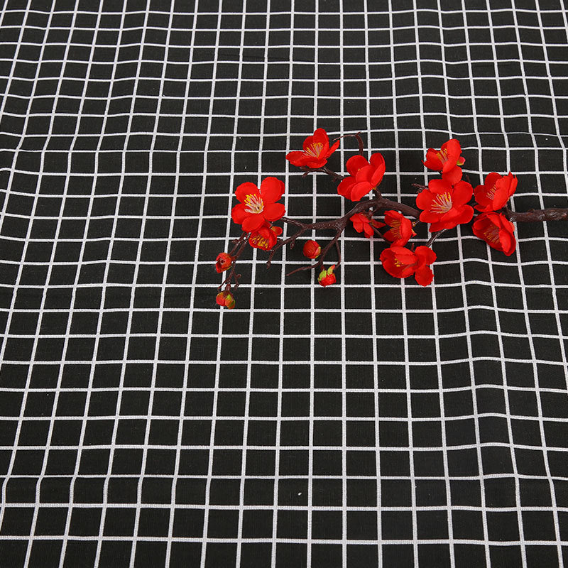 KTX-816531 Cotton Hemp Check Print Stall Tablecloth and Mat - Digital Printing, 150cm Width