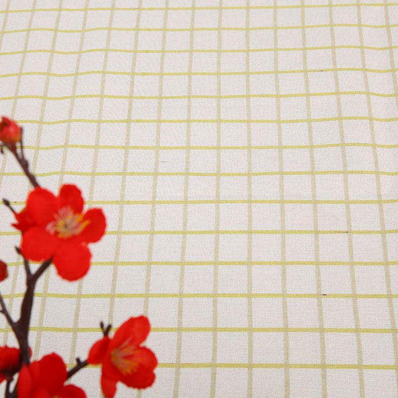 KTX-816531 Cotton Hemp Check Print Stall Tablecloth and Mat - Digital Printing, 150cm Width