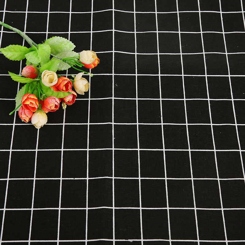 KTX-816531 Cotton Hemp Check Print Stall Tablecloth and Mat - Digital Printing, 150cm Width