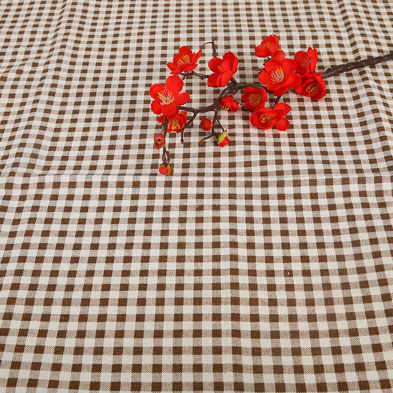 KTX-816531 Cotton Hemp Check Print Stall Tablecloth and Mat - Digital Printing, 150cm Width