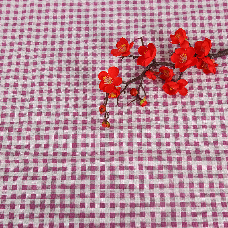KTX-816531 Cotton Hemp Check Print Stall Tablecloth and Mat - Digital Printing, 150cm Width