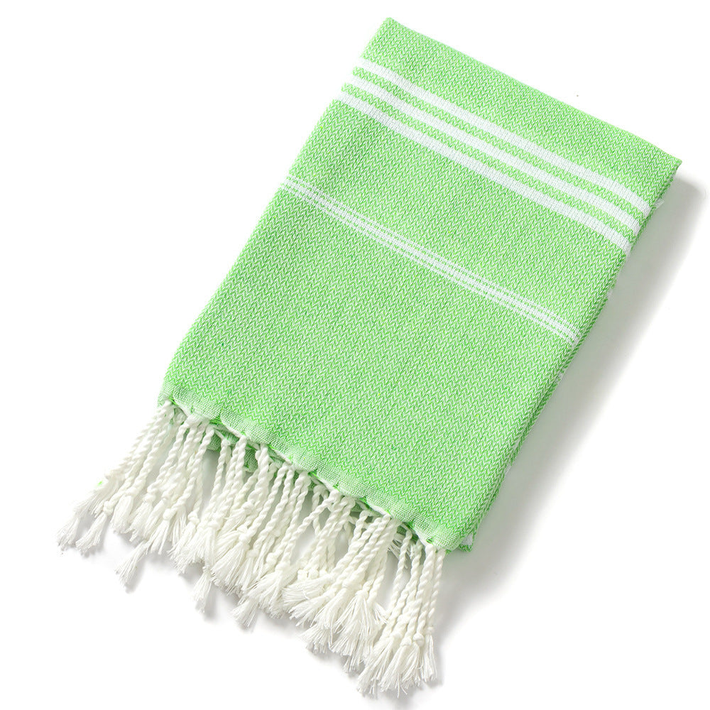 KTX-817427 Tassel Design Polyester Cotton Swimming Towel in Various Colors