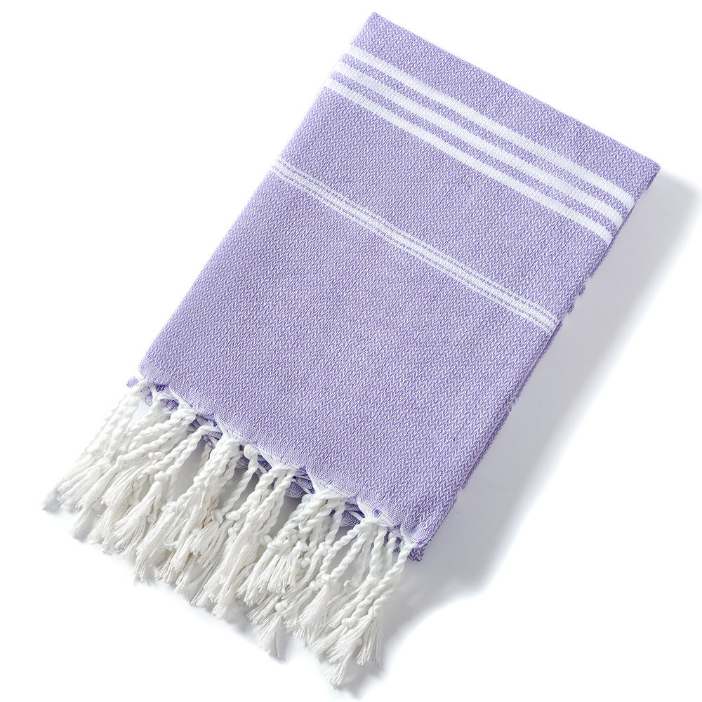KTX-817427 Tassel Design Polyester Cotton Swimming Towel in Various Colors
