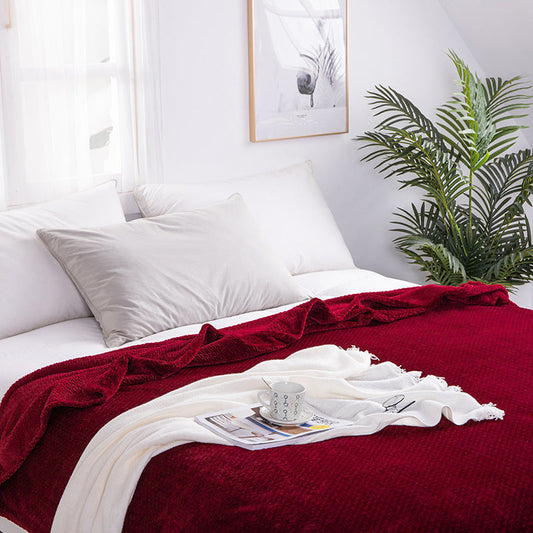 KTX-818003 Thick Coral Fleece Flannel Blanket in Various Colors