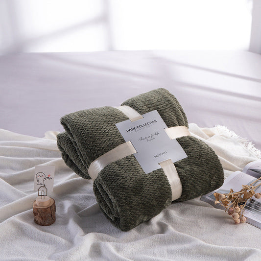 KTX-818003 Thick Coral Fleece Flannel Blanket in Various Colors