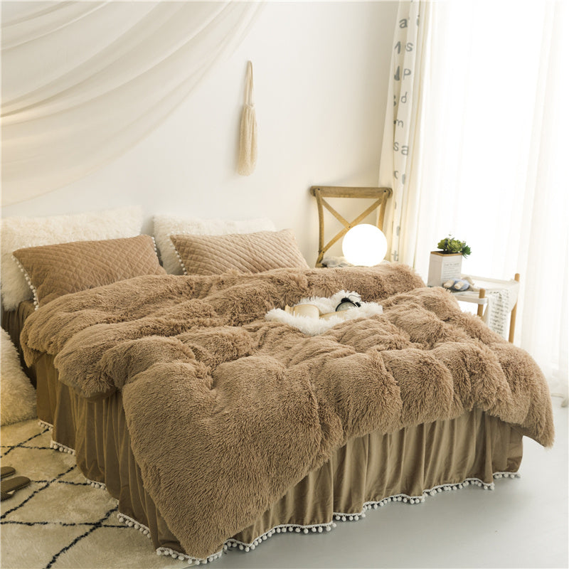 KTX-818771 Korean Mink Velvet Bedding Set - Multiple Sizes Available