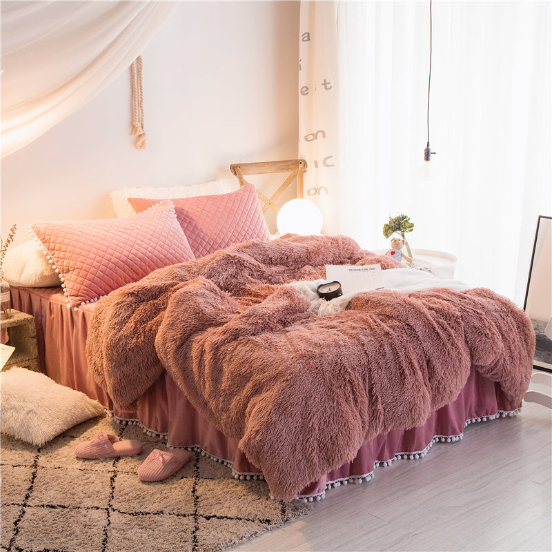 KTX-818771 Korean Mink Velvet Bedding Set - Multiple Sizes Available